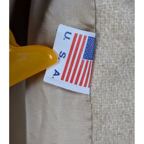 Vintage Union Made Tan Beige Wool Long Pea Coat Overcoat Women's Size 10 Medium - Picture 4 of 5